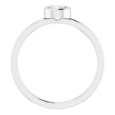 Rhodium-Plated Sterling Silver 4.5 mm Natural White Sapphire Ring